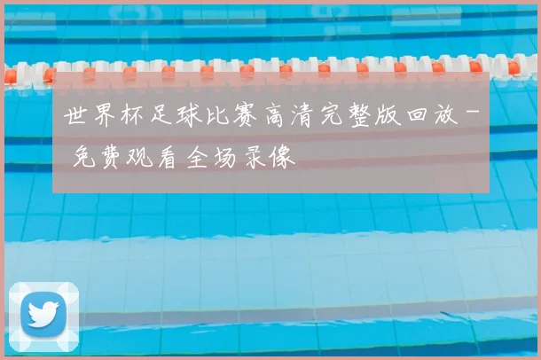 世界杯足球比赛高清完整版回放 - 免费观看全场录像